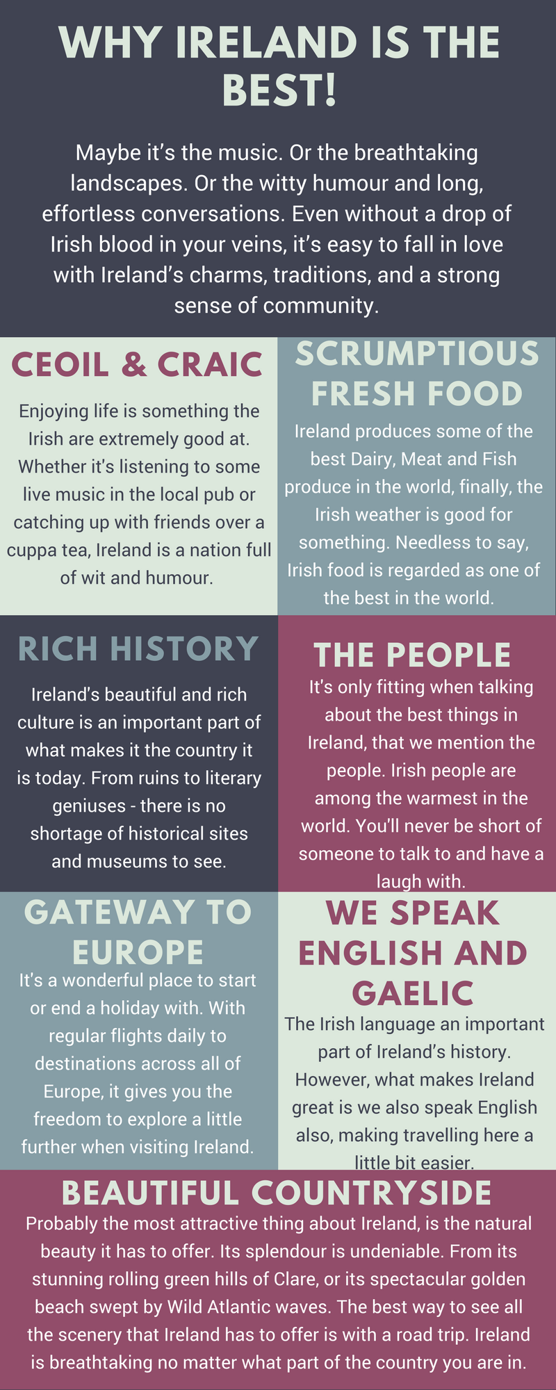 Reasons Ireland is the best infographic