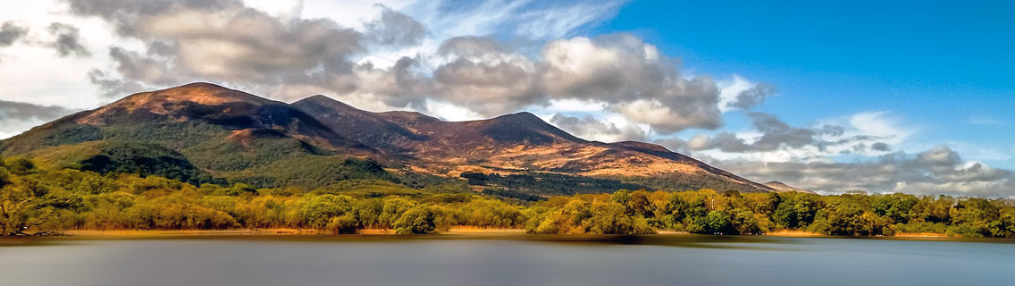 lakeside mountain view of Irish countryside